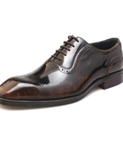 Wholecut Oxford Shoes – Dark Brown Medallion Toe