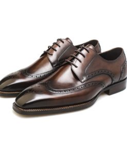 Wingtip Oxford Brogue Shoes – Premium Black Leather