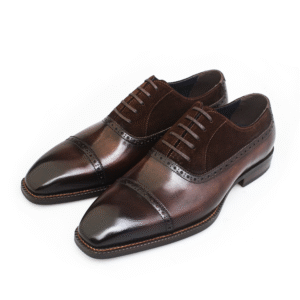 Cap Toe Oxford Dress Shoes – Black Leather & Suede